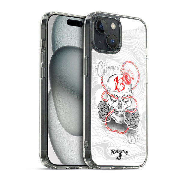 Alchemy Gothic Skull Charmed Life Locket Soft Gel Case for Apple iPhone 15 & MagSafe