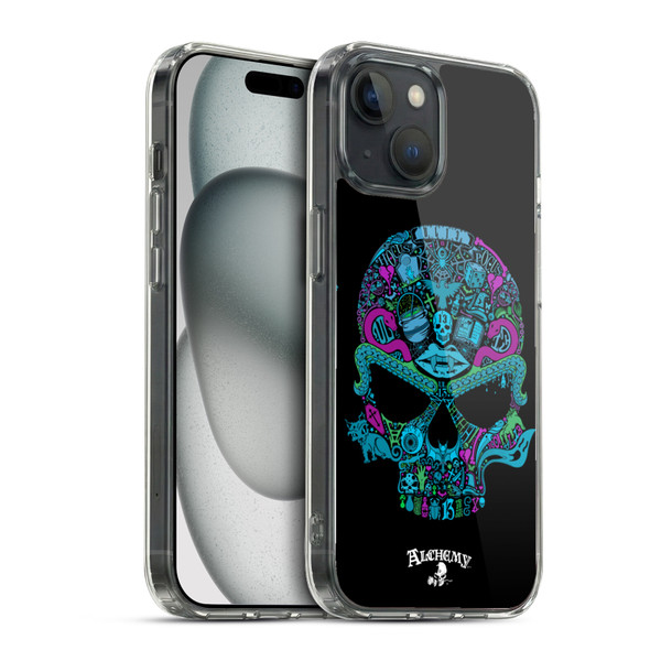 Alchemy Gothic Skull Toil N Trouble Soft Gel Case for Apple iPhone 15 & MagSafe