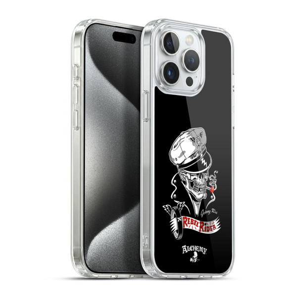Alchemy Gothic Skull Rebel Rider Soft Gel Case for Apple iPhone 15 Pro Max & MagSafe
