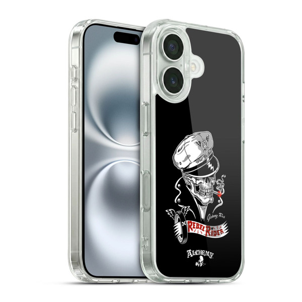 Alchemy Gothic Skull Rebel Rider Soft Gel Case for Apple iPhone 16 & MagSafe