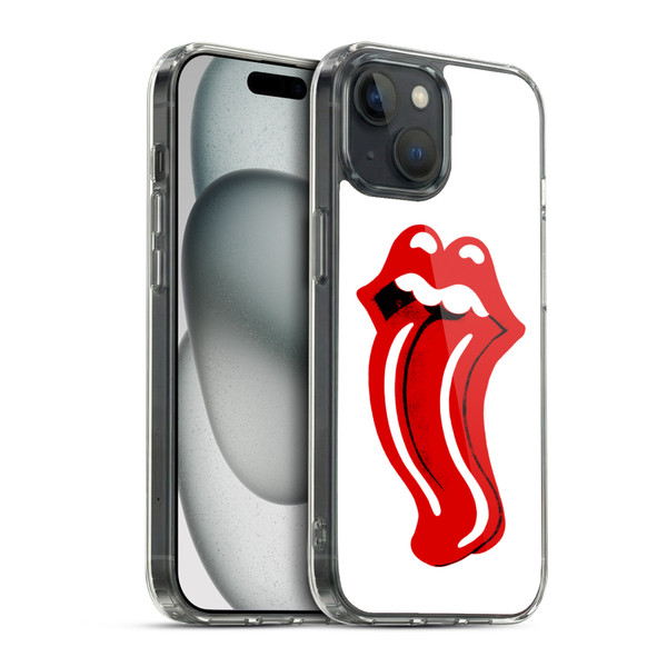 The Rolling Stones Graphics Distorted Tongue Soft Gel Case for Apple iPhone 15 & MagSafe
