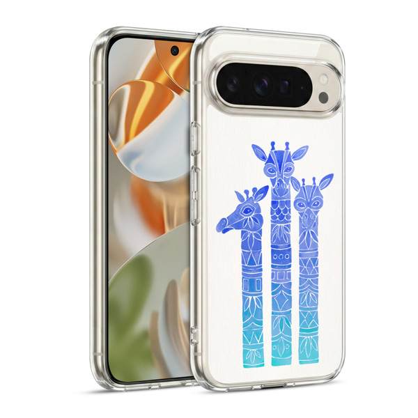 Cat Coquillette Animals Blue Ombre Giraffes Soft Gel Case for Google Pixel 9 / Pixel 9 Pro