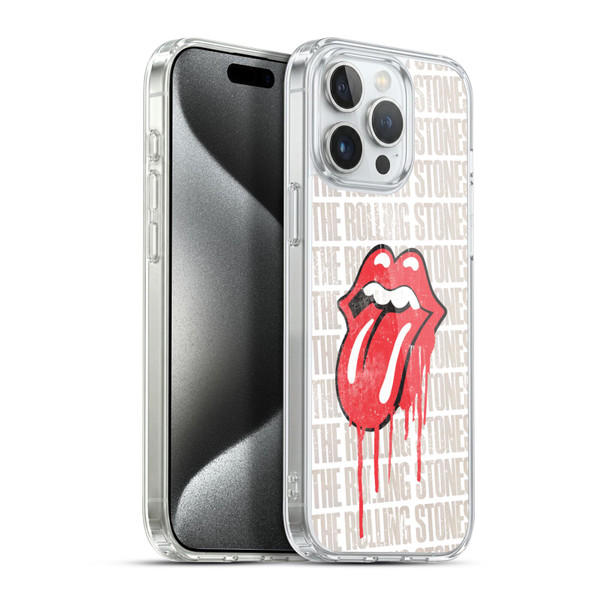 The Rolling Stones Graphics Dripping Tongue Soft Gel Case for Apple iPhone 15 Pro Max & MagSafe
