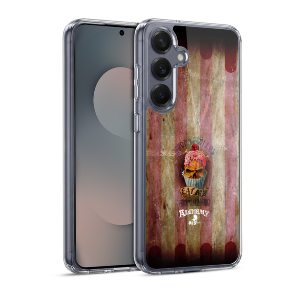 Alchemy Gothic Skull Eat Me Cupcake Soft Gel Case for Samsung Galaxy S25 & MagSafe