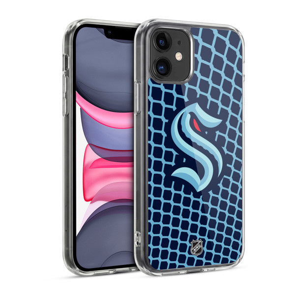 NHL Seattle Kraken Net Pattern Soft Gel Case for Apple iPhone 11