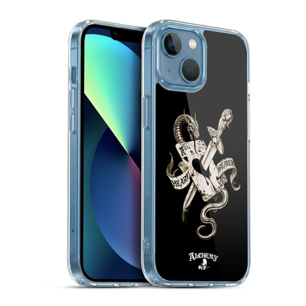 Alchemy Gothic Illustration Heart Breaker Soft Gel Case for Apple iPhone 13 Mini & MagSafe