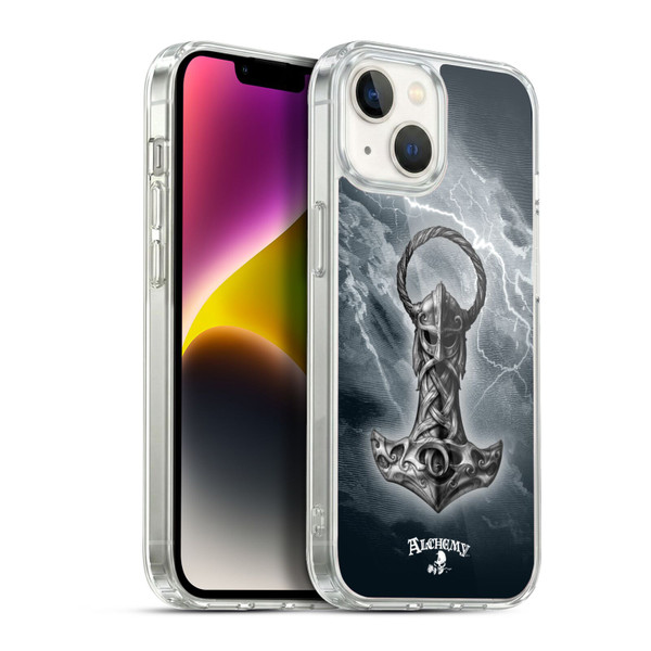 Alchemy Gothic Illustration Mjolnir Hammer Soft Gel Case for Apple iPhone 14