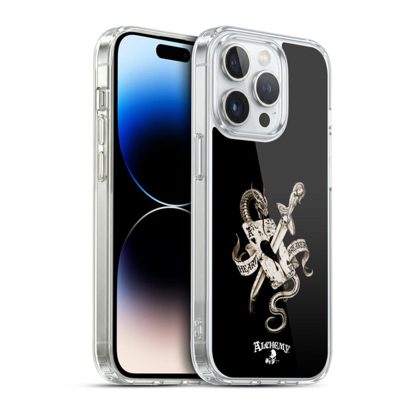 Alchemy Gothic Illustration Heart Breaker Soft Gel Case for Apple iPhone 14 Pro & MagSafe