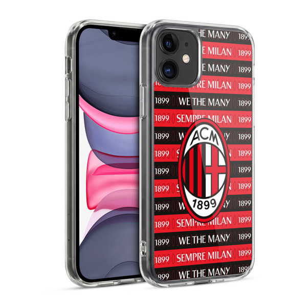 AC Milan Art Milan 1899 Soft Gel Case for Apple iPhone 11