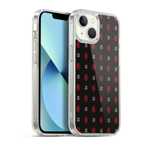 AC Milan Art Pattern Logo Soft Gel Case for Apple iPhone 13