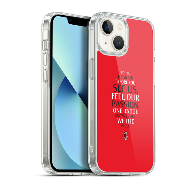 AC Milan Art Typography Soft Gel Case for Apple iPhone 13
