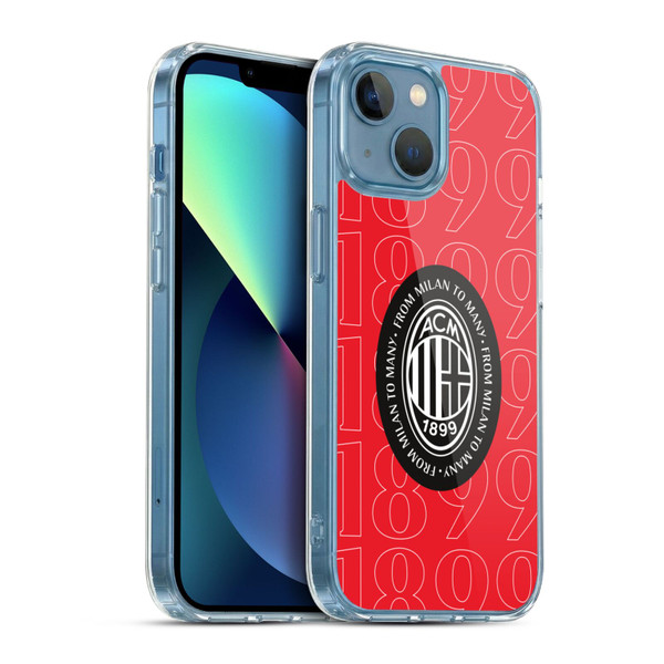 AC Milan Art 1899 Black Logo Soft Gel Case for Apple iPhone 13 Mini & MagSafe