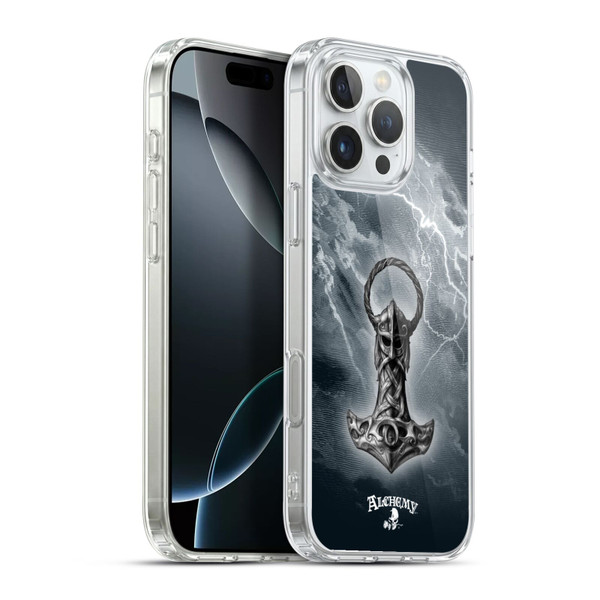 Alchemy Gothic Illustration Mjolnir Hammer Soft Gel Case for Apple iPhone 16 Pro Max & MagSafe