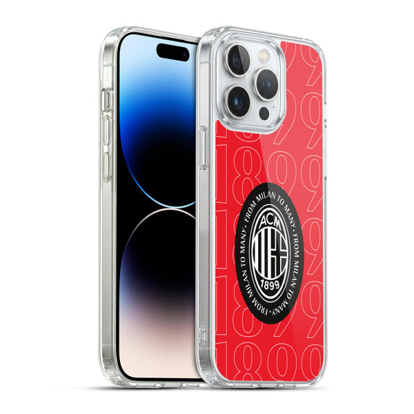 AC Milan Art 1899 Black Logo Soft Gel Case for Apple iPhone 14 Pro Max & MagSafe