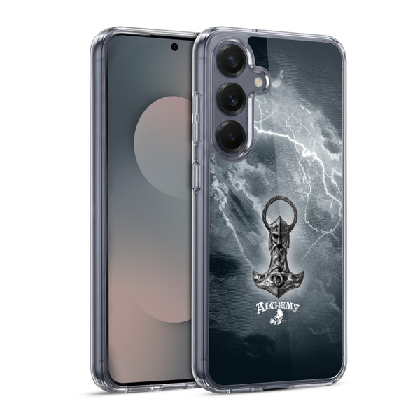 Alchemy Gothic Illustration Mjolnir Hammer Soft Gel Case for Samsung Galaxy S25 & MagSafe