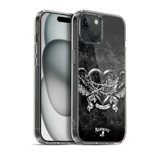 Alchemy Gothic Wing Black Romance Soft Gel Case for Apple iPhone 15 Plus & MagSafe