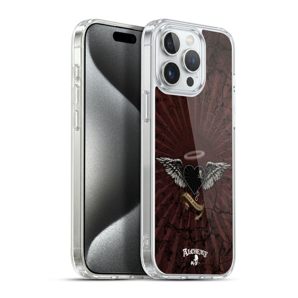 Alchemy Gothic Wing Dark Angel Heart Soft Gel Case for Apple iPhone 15 Pro Max & MagSafe