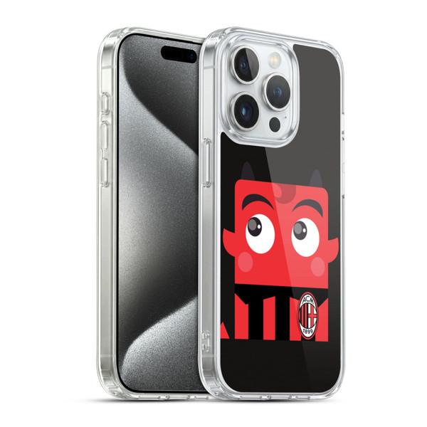 AC Milan Art Mascotte Soft Gel Case for Apple iPhone 15 Pro & MagSafe