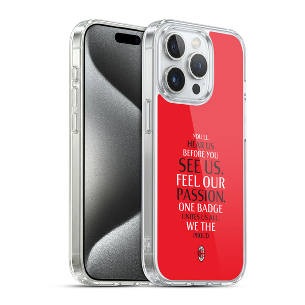 AC Milan Art Typography Soft Gel Case for Apple iPhone 15 Pro & MagSafe