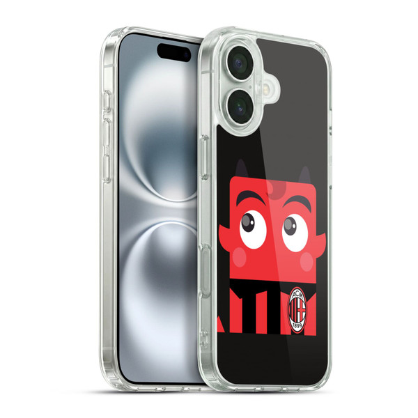 AC Milan Art Mascotte Soft Gel Case for Apple iPhone 16 Plus & MagSafe