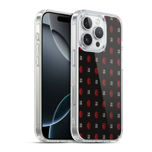 AC Milan Art Pattern Logo Soft Gel Case for Apple iPhone 16 Pro & MagSafe