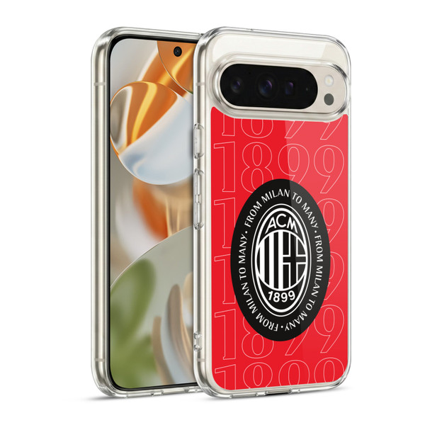 AC Milan Art 1899 Black Logo Soft Gel Case for Google Pixel 9 / Pixel 9 Pro