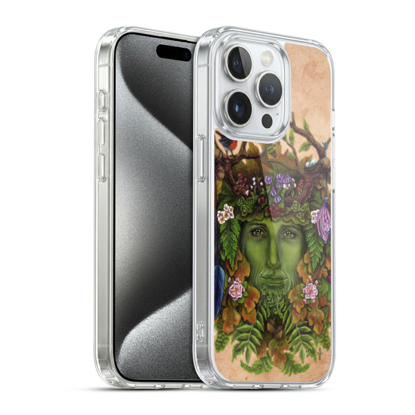 Brigid Ashwood Celtic Wisdom The Greenman Soft Gel Case for Apple iPhone 15 Pro & MagSafe