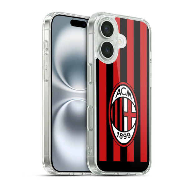 AC Milan 2022/23 Home Kit Soft Gel Case for Apple iPhone 16 & MagSafe
