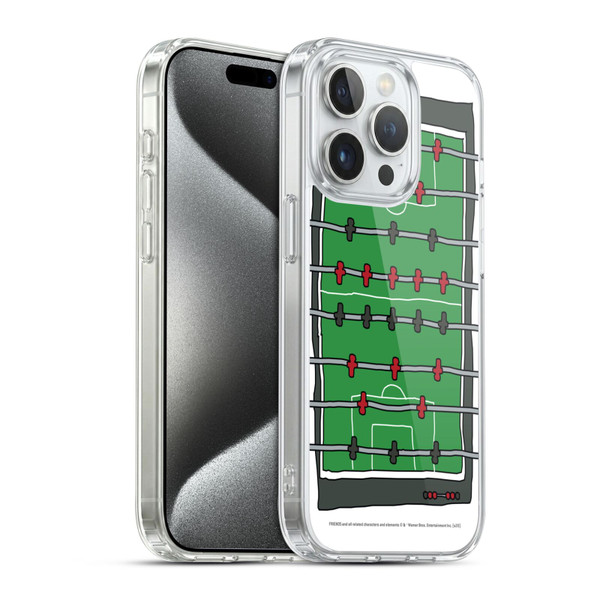 Friends TV Show Key Art Foosball Table Soft Gel Case for Apple iPhone 15 Pro & MagSafe