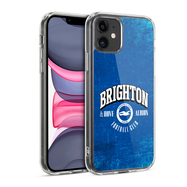 Brighton & Hove Albion F.C Logo Distressed Soft Gel Case for Apple iPhone 11