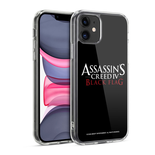 Assassin's Creed Black Flag Logos White And Red Soft Gel Case for Apple iPhone 11
