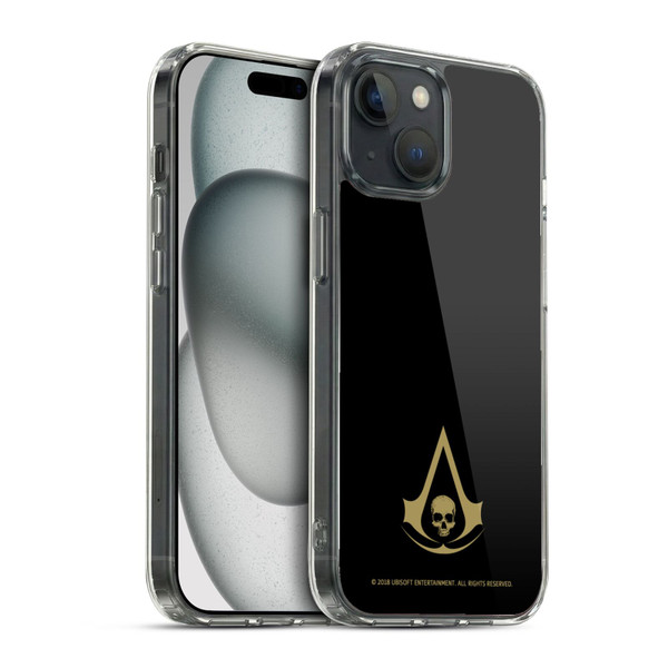 Assassin's Creed Black Flag Logos Gold Soft Gel Case for Apple iPhone 15 & MagSafe