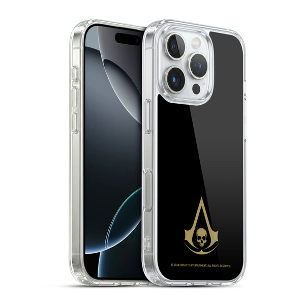 Assassin's Creed Black Flag Logos Gold Soft Gel Case for Apple iPhone 16 Pro & MagSafe