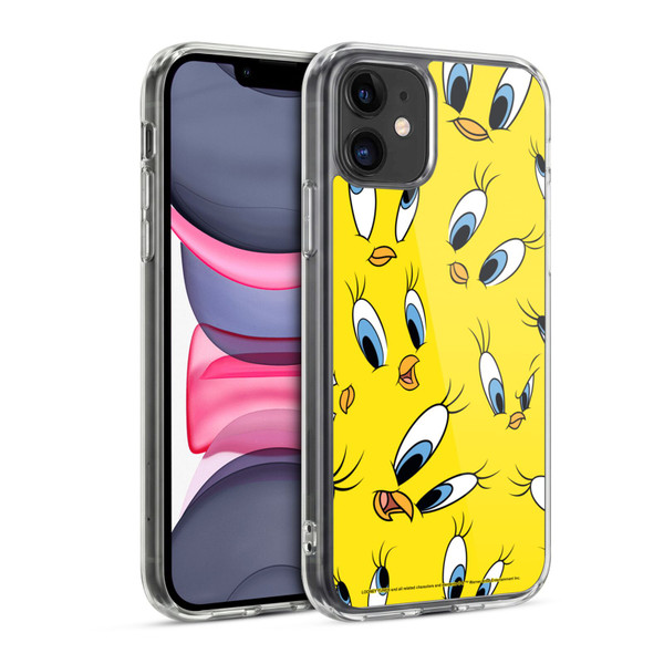 Looney Tunes Patterns Tweety Soft Gel Case for Apple iPhone 11