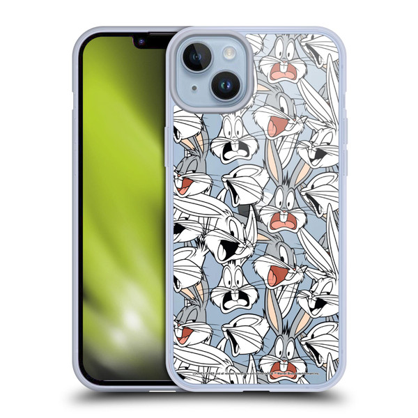 Looney Tunes Patterns Bugs Bunny Soft Gel Case for Apple iPhone 14 Plus & MagSafe
