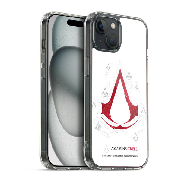 Assassin's Creed Legacy Logo Geometric White Soft Gel Case for Apple iPhone 15 Plus & MagSafe