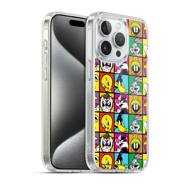 Looney Tunes Patterns Tiles Soft Gel Case for Apple iPhone 15 Pro & MagSafe