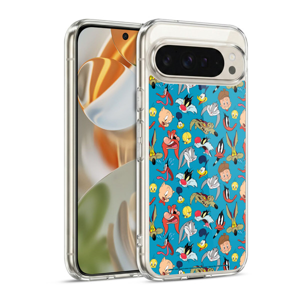 Looney Tunes Patterns Head Shots Soft Gel Case for Google Pixel 9 / Pixel 9 Pro