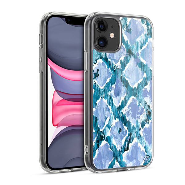 Haley Bush Pattern Painting Blue Diamond Soft Gel Case for Apple iPhone 11