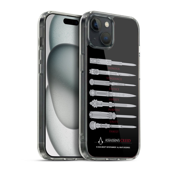 Assassin's Creed Legacy Typography Blades Soft Gel Case for Apple iPhone 15 Plus & MagSafe