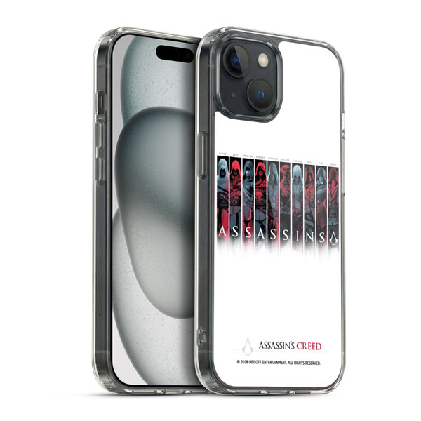 Assassin's Creed Legacy Typography Characters Soft Gel Case for Apple iPhone 15 Plus & MagSafe