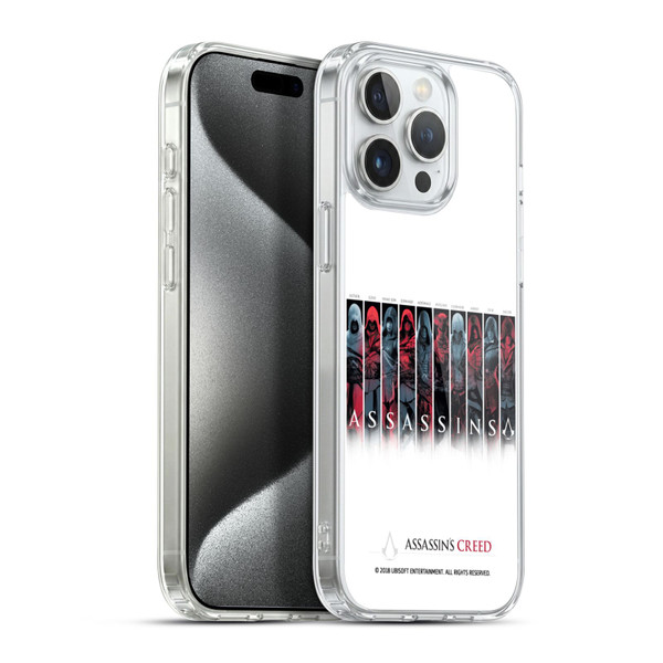Assassin's Creed Legacy Typography Characters Soft Gel Case for Apple iPhone 15 Pro Max & MagSafe