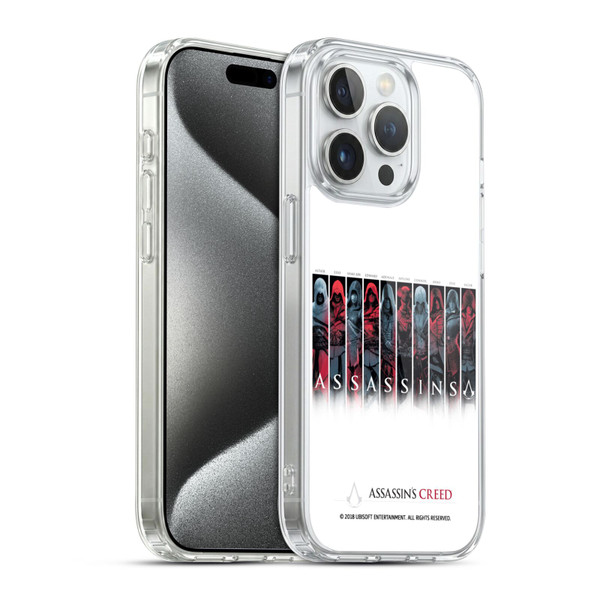 Assassin's Creed Legacy Typography Characters Soft Gel Case for Apple iPhone 15 Pro & MagSafe