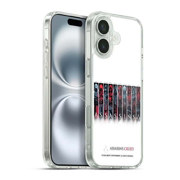 Assassin's Creed Legacy Typography Characters Soft Gel Case for Apple iPhone 16 Plus & MagSafe