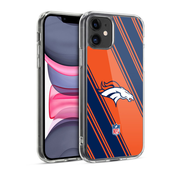 NFL Denver Broncos Artwork Stripes Soft Gel Case for Apple iPhone 11