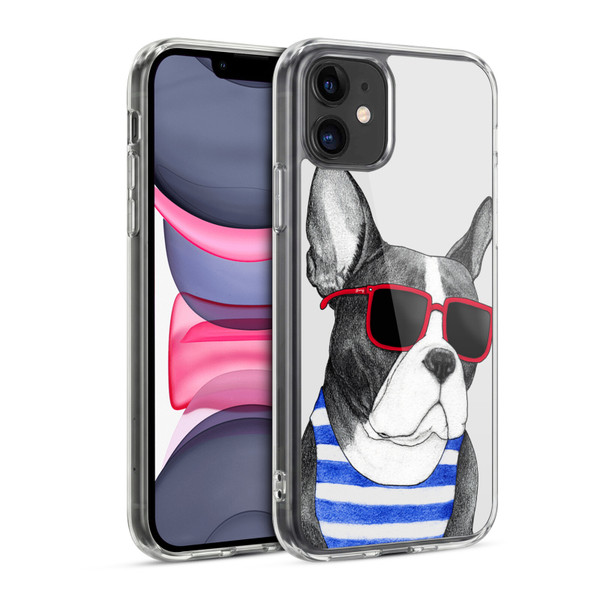 Barruf Dogs Frenchie Summer Style Soft Gel Case for Apple iPhone 11