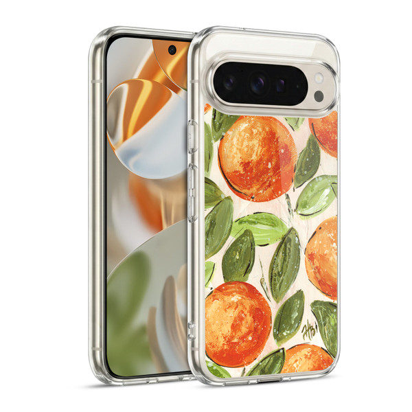 Haley Bush Pattern Painting Orange Splash Soft Gel Case for Google Pixel 9 / Pixel 9 Pro