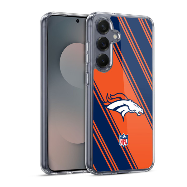 NFL Denver Broncos Artwork Stripes Soft Gel Case for Samsung Galaxy S25 & MagSafe