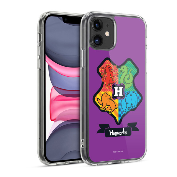Harry Potter Deathly Hallows I Hogwarts Crest Soft Gel Case for Apple iPhone 11