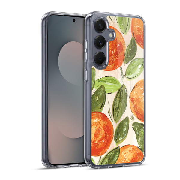 Haley Bush Pattern Painting Orange Splash Soft Gel Case for Samsung Galaxy S25+ & MagSafe